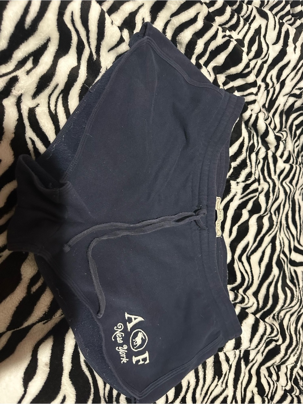 Abercrombie & Fitch Navy Lounge Shorts with Logo Tag